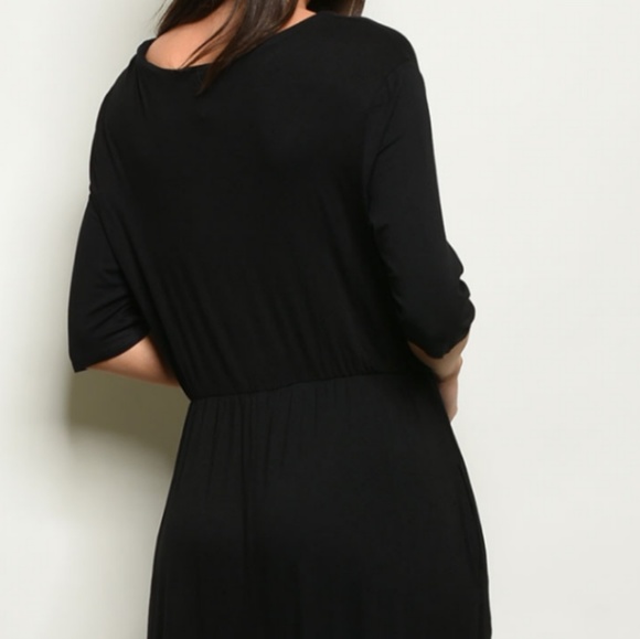 Agnes & Dora "Hera" Black Short Sleeve Maxi Dress - Picture 3 of 8